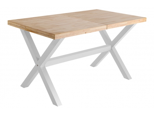 Mesa comedor extensible 140 x 90 cm color roble nordish-blanco  merkamueble