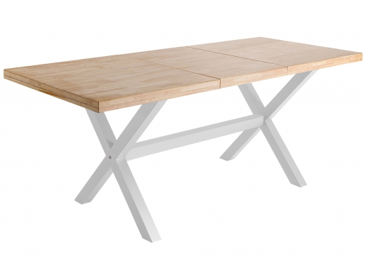 Mesa comedor extensible 140 x 90 cm color roble nordish-blanco  merkamueble 2