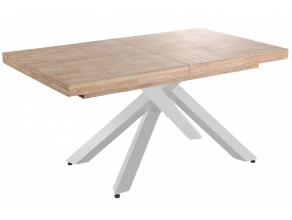 Mesa comedor extensible 160 - 200 - 240 x 90 cm roble nordish - blanco  merkamueble