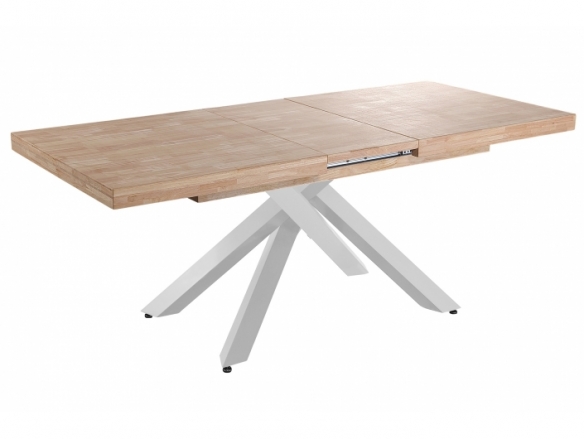 Mesa comedor extensible 160 - 200 - 240 x 90 cm roble nordish - blanco  merkamueble