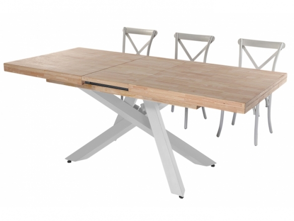 Mesa comedor extensible 160 - 200 - 240 x 90 cm roble nordish - blanco  merkamueble