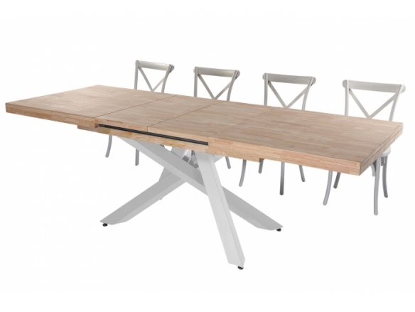 Mesa comedor extensible 160 - 200 - 240 x 90 cm roble nordish - blanco  merkamueble