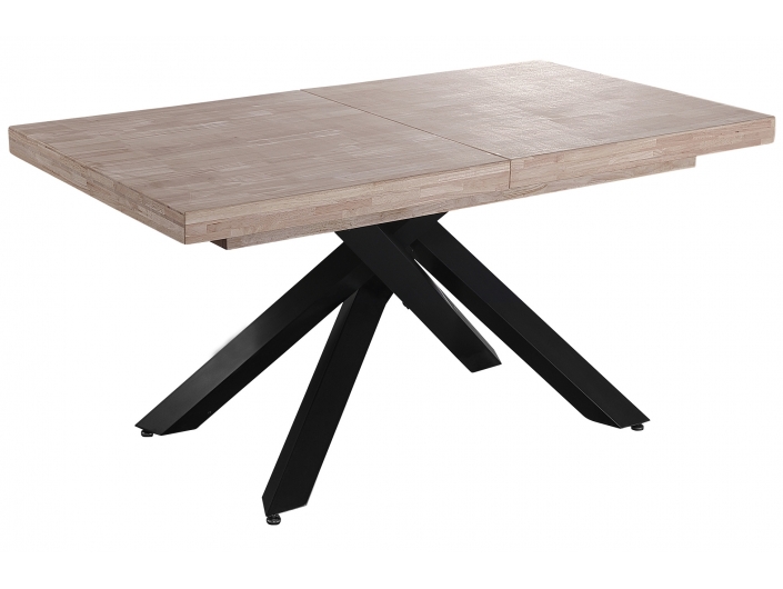 Mesa comedor extensible 160 - 200 - 240 x 90 cm roble honey - negro  merkamueble
