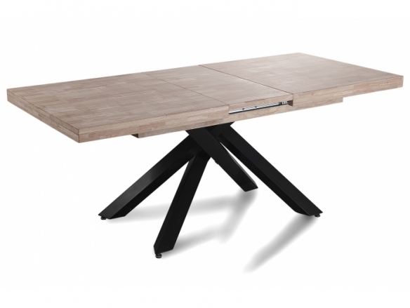 Mesa comedor extensible 160 - 200 - 240 x 90 cm roble honey - negro  merkamueble