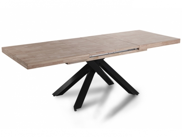 Mesa comedor extensible 160 - 200 - 240 x 90 cm roble honey - negro  merkamueble