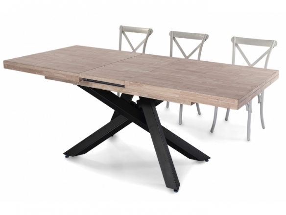Mesa comedor extensible 160 - 200 - 240 x 90 cm roble honey - negro  merkamueble