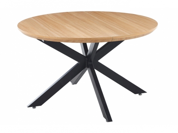 Mesa comedor redonda extensible 130 - 170 - 210 x 130 cm oak - negro  merkamueble