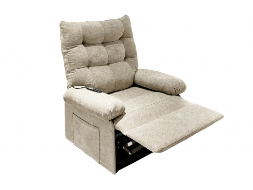 Sillón relax elevador tejido beige arena  merkamueble 2