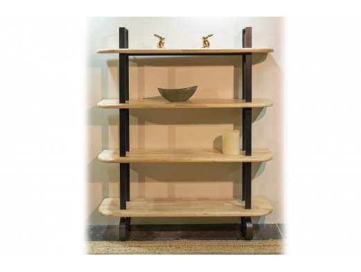 Estantería alta roble nordish - negro  merkamueble 2