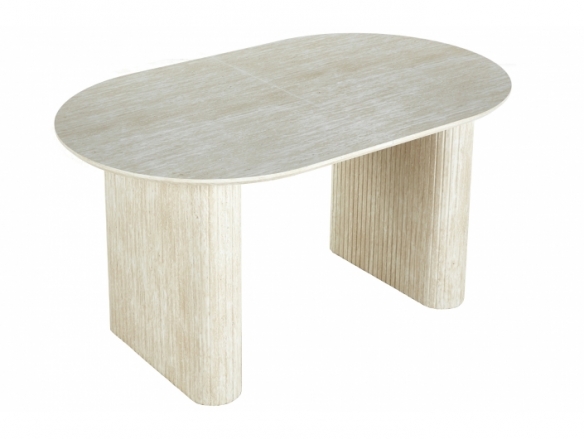 Mesa comedor oval extensible 150 color pietra travertino  merkamueble