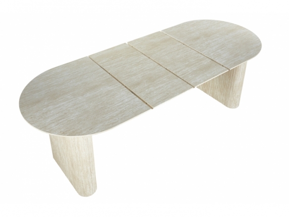 Mesa comedor oval extensible 150 color pietra travertino  merkamueble