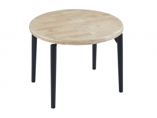 Mesa comedor redonda extensible 100 cm color nordish - negro  merkamueble