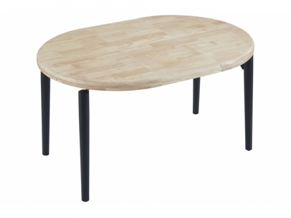 Mesa comedor redonda extensible 100 cm color nordish - negro  merkamueble