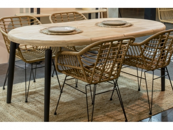 Mesa comedor redonda extensible 100 cm color nordish - negro  merkamueble