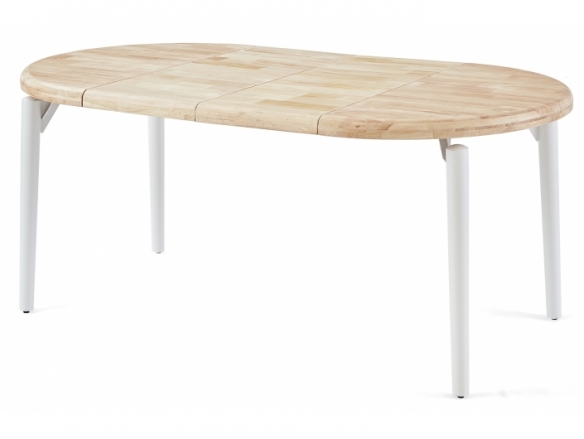 Mesa comedor redonda extensible 100 cm color nordish - blanco  merkamueble