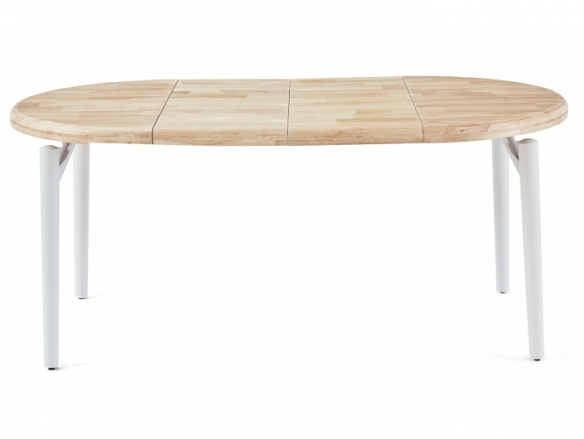Mesa comedor redonda extensible 100 cm color nordish - blanco  merkamueble