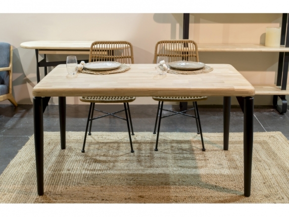 Mesa comedor fija 140 cm color nordish - negro  merkamueble