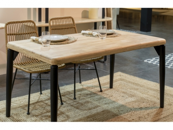 Mesa comedor fija 140 cm color nordish - negro  merkamueble