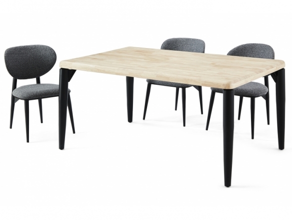 Mesa comedor fija 160 cm color nordish - negro  merkamueble