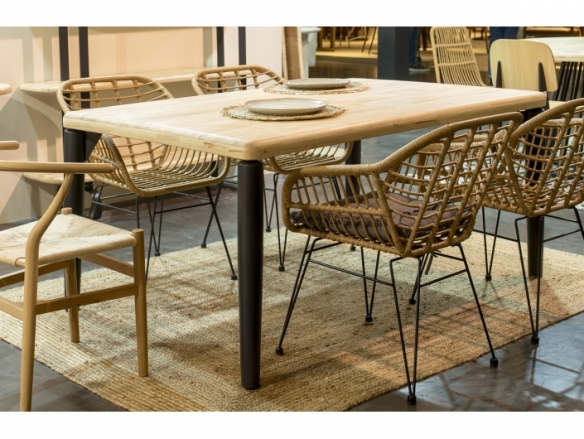 Mesa comedor fija 160 cm color nordish - negro  merkamueble