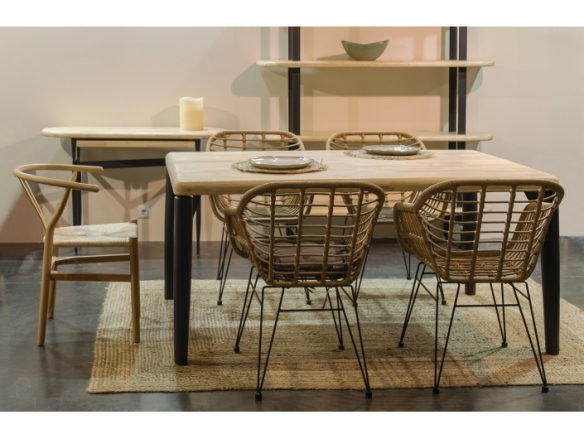 Mesa comedor fija 160 cm color nordish - negro  merkamueble