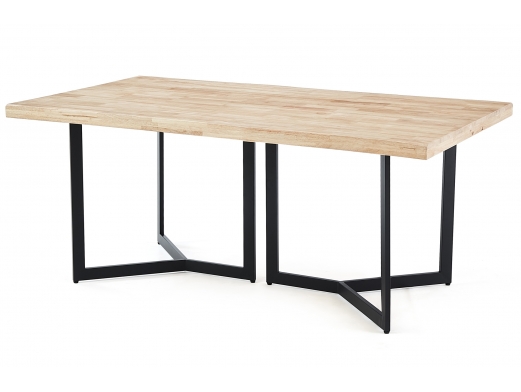 Mesa comedor fija con tapa forma color nordish-negro  merkamueble