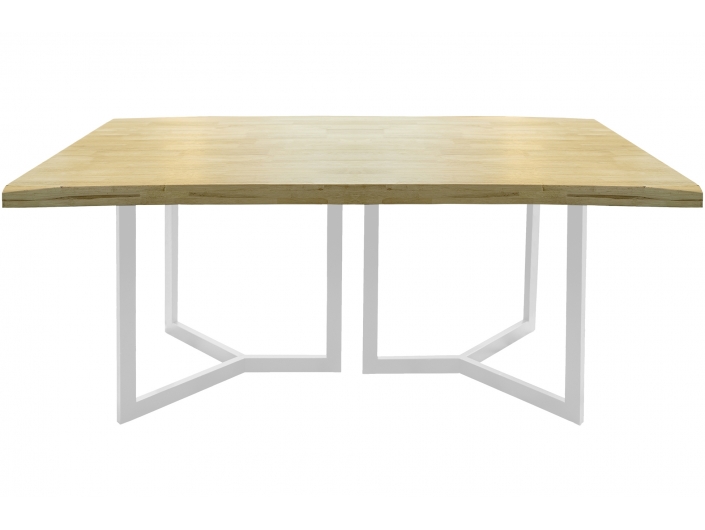 Mesa comedor fija con tapa forma color nordish-blanco  merkamueble
