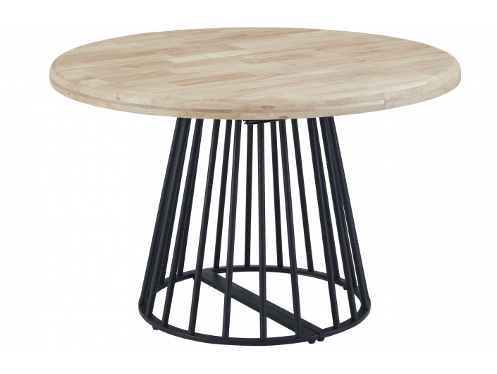 Mesa comedor redonda extensible 120 cm color nordish - negro  merkamueble