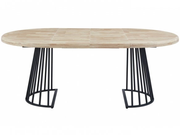 Mesa comedor redonda extensible 120 cm color nordish - negro  merkamueble