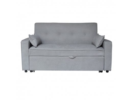 Sofá cama gris con patas en negro  merkamueble
