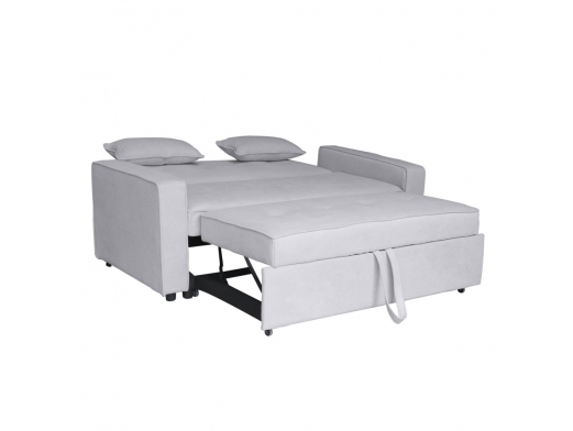 Sofá cama gris claro con patas en negro  merkamueble 2