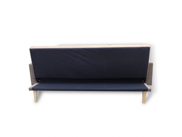 Sofá cama terciopelo kaki con patas de madera  merkamueble