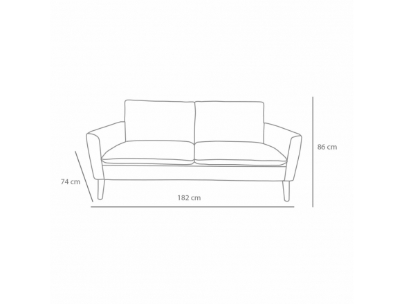 Sofá 3 plazas color arena con patas de madera  merkamueble