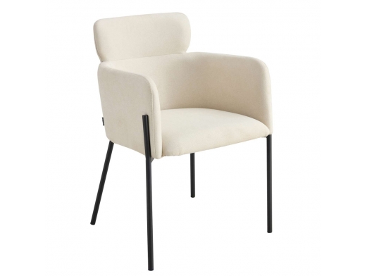 Sillón color arena patas metalicas negras  merkamueble