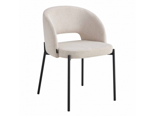 Silla color arena patas metálicas negras  merkamueble