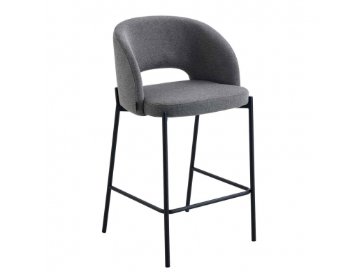 Taburete gris con patas negras  merkamueble