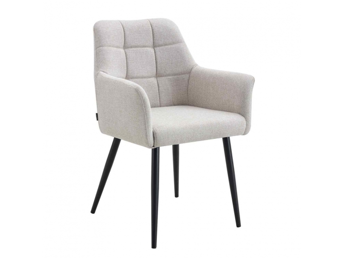 Sillón color arena acolchado con patas negras  merkamueble