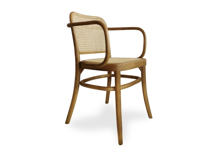 Sillón de madera maciza olmo con ratán natural  merkamueble