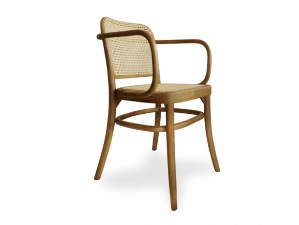 Sillón de madera maciza olmo con ratán natural  merkamueble