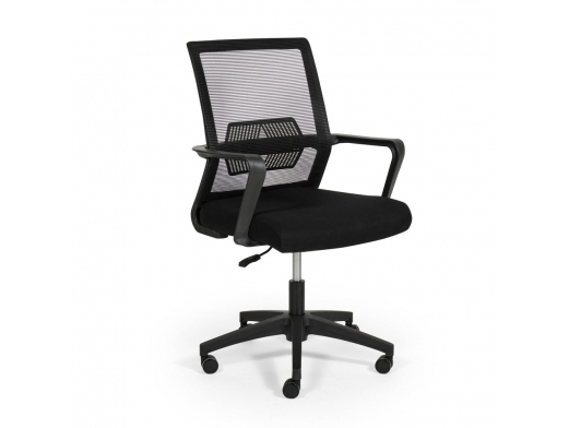 Sillón de escritorio negro con patas negras  merkamueble