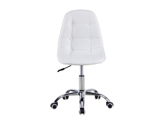 Silla de escritorio blanca con patas metálicas  merkamueble