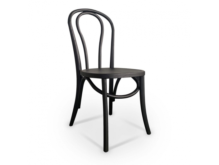 Silla madera curvada de abedul color negro  merkamueble