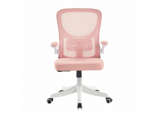 Silla de escritorio rosa pie blanco  merkamueble