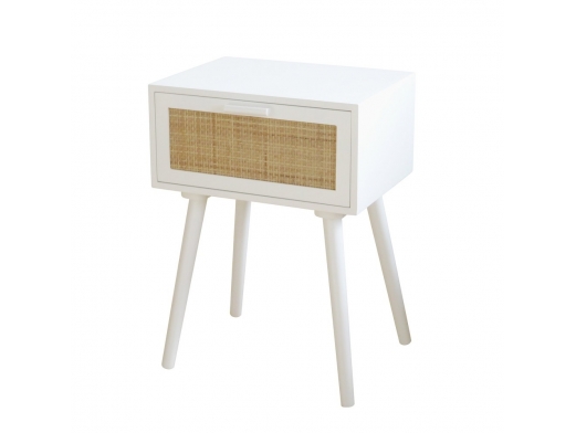 Mesita blanca con 1 cajón  merkamueble