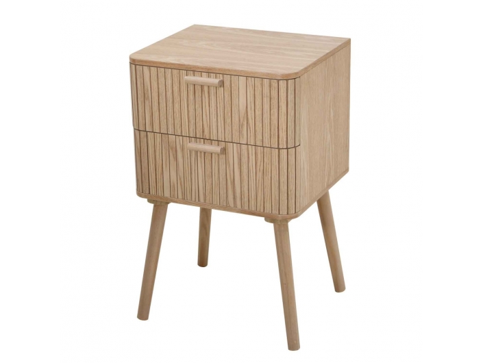 Mesita con 2 cajones con rayas color madera  merkamueble