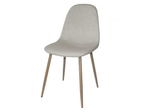 Silla gris con patas metálicas color haya  merkamueble