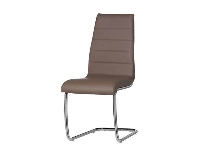 Silla color capuchino con patas cromadas  merkamueble
