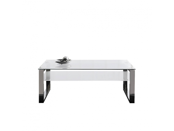 Mesa de centro rectangular de acero con cristal templado 120 cm  merkamueble