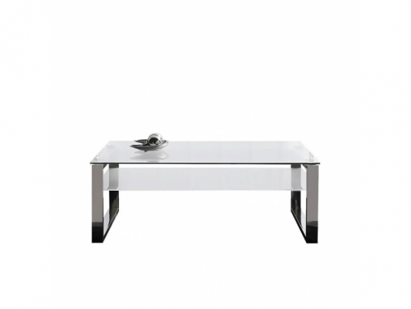 Mesa de centro rectangular de acero con cristal templado 120 cm  merkamueble