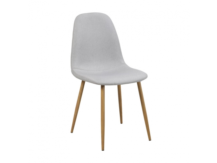 Silla gris claro con patas metálicas  merkamueble